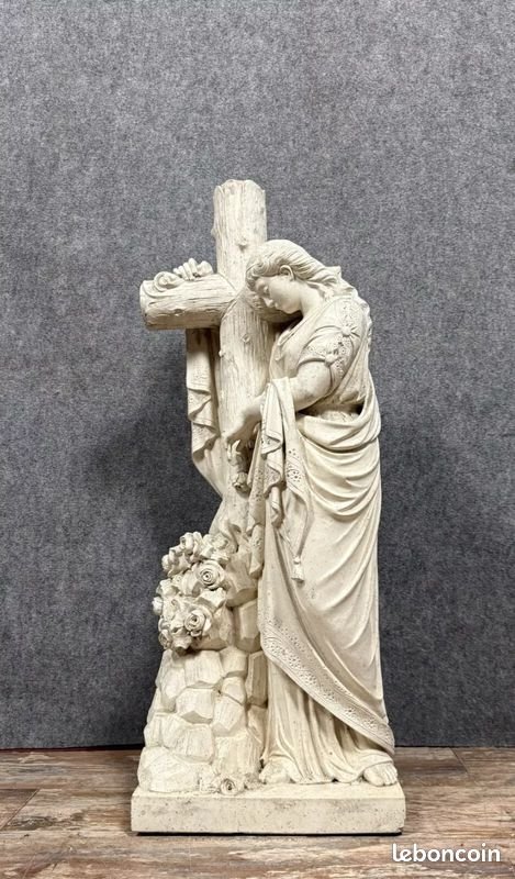 Grande statue religieuse en terre cuite -photo-5