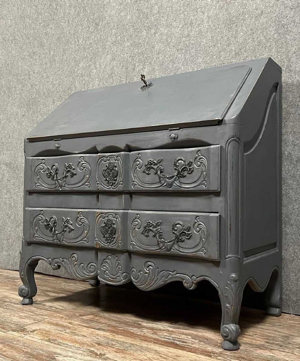 Commode scriban balbée de style Louis XV -photo-2