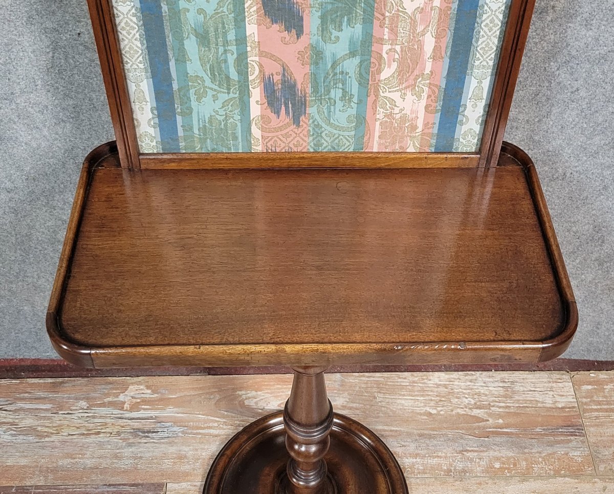 Table de lecture en noyer à écran tissu – époque Napoléon III -photo-3