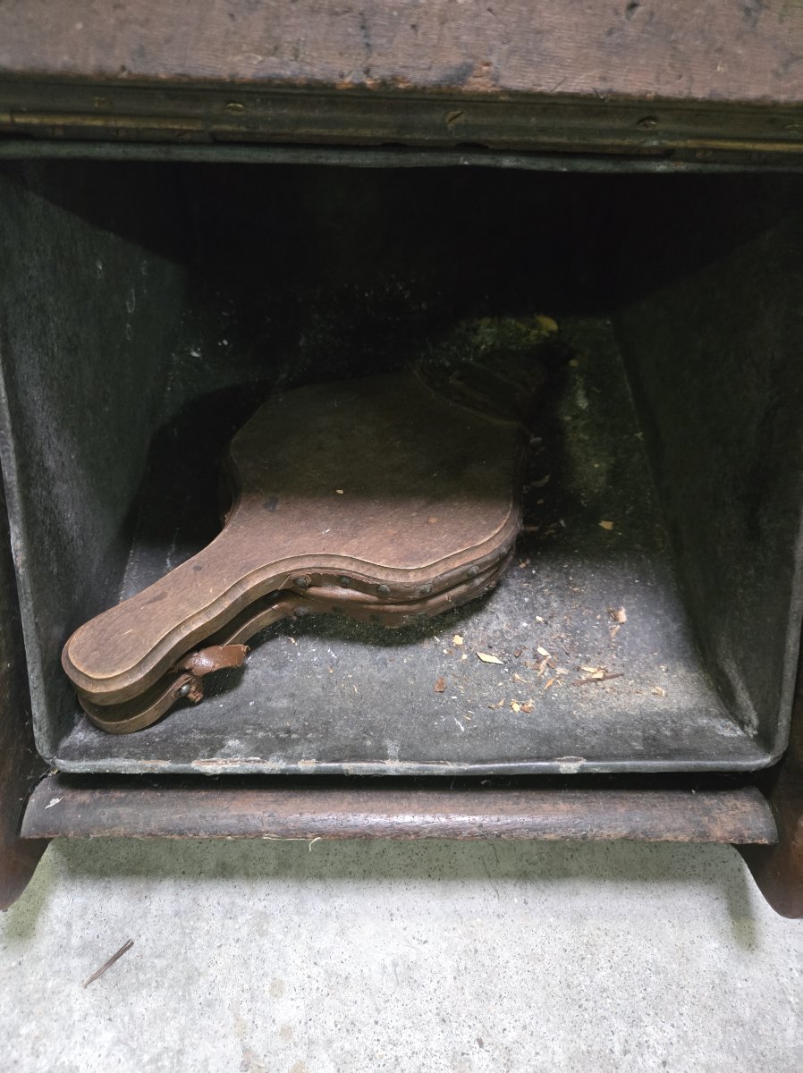 Boîte à charbon Anglaise époque Napoléon III en acajou et bronzes dorés  -photo-4