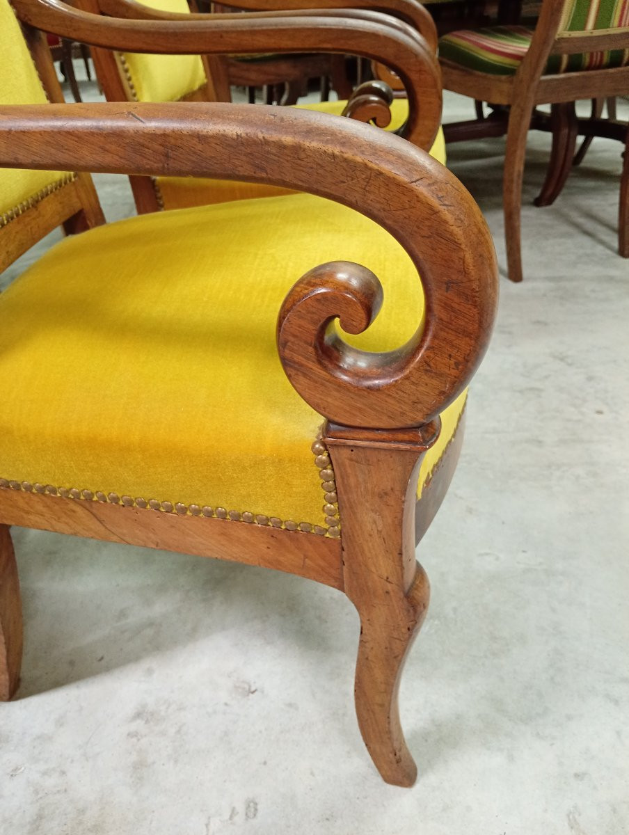 Paire de fauteuils d’époque Empire-Restauration en acajou-photo-3