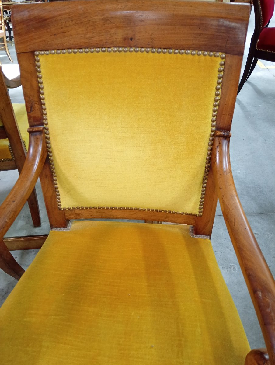 Paire de fauteuils d’époque Empire-Restauration en acajou-photo-5