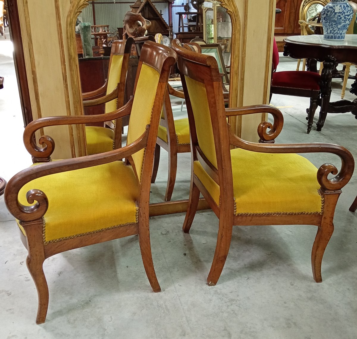 Paire de fauteuils d’époque Empire-Restauration en acajou-photo-6