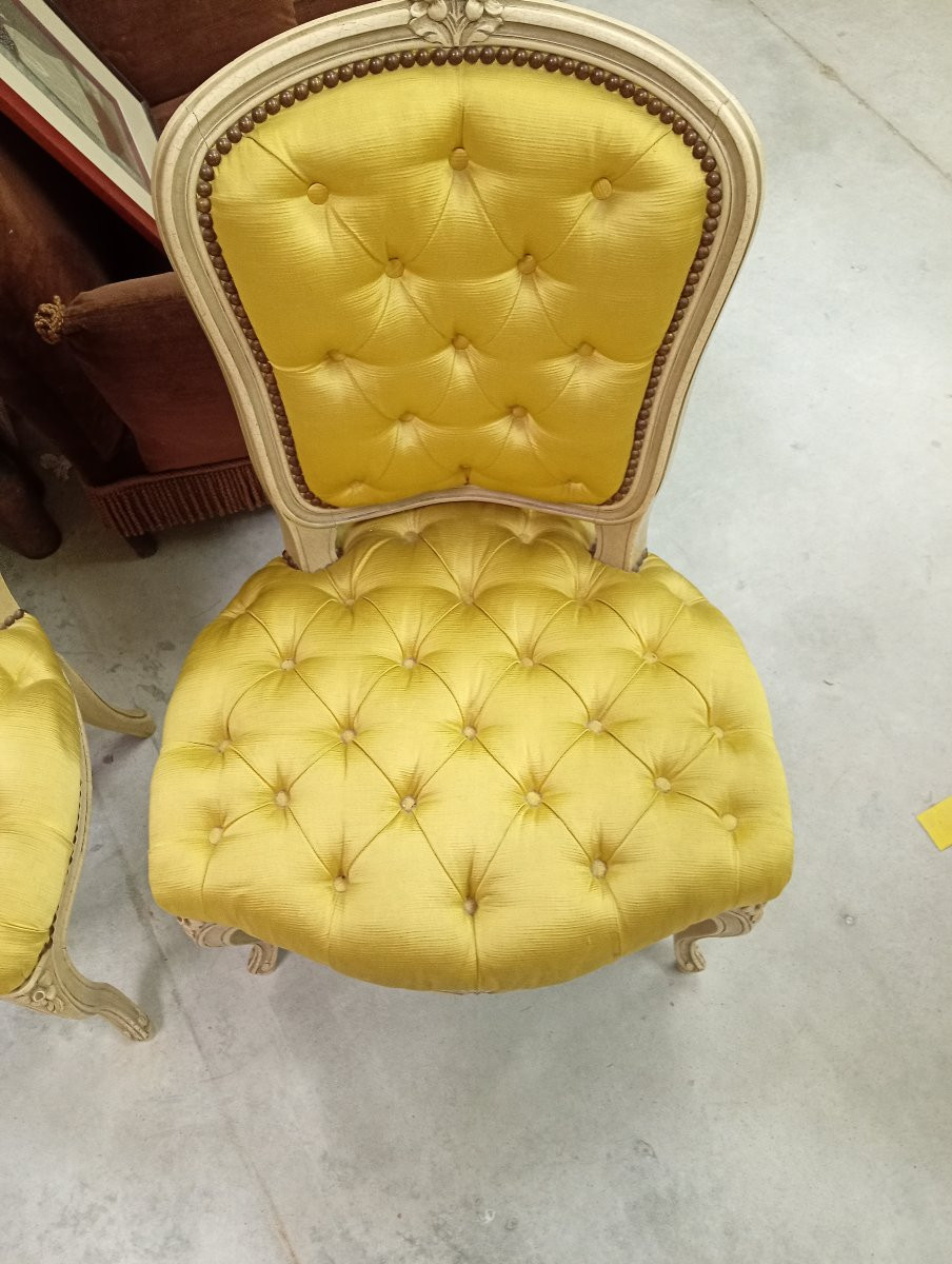 Pair Of Louis XV Style Upholstered Armchairs-photo-4
