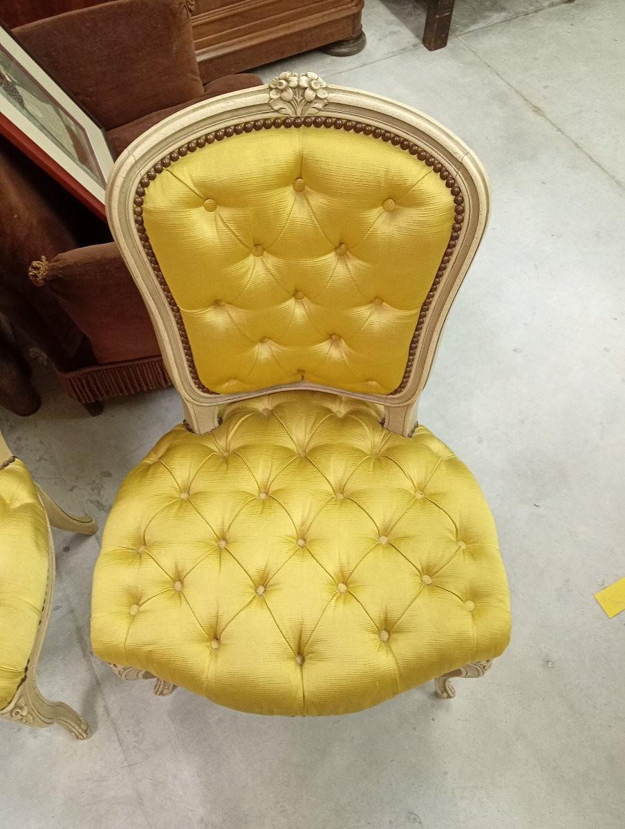 Pair Of Louis XV Style Upholstered Armchairs-photo-5