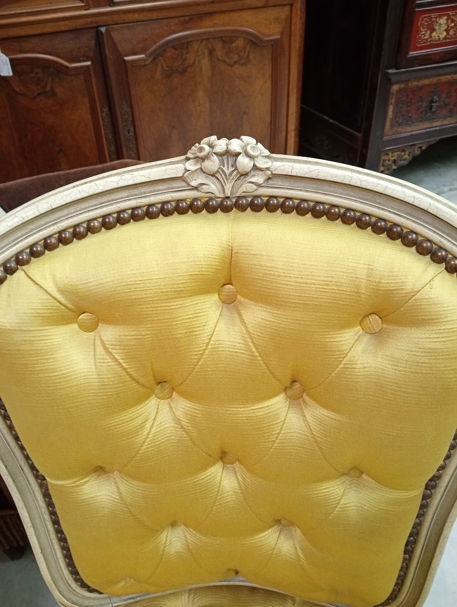 Pair Of Louis XV Style Upholstered Armchairs-photo-6