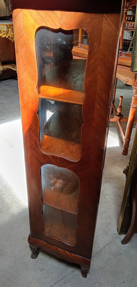 Louis XV Period Inlaid Rosewood Display Case-photo-4