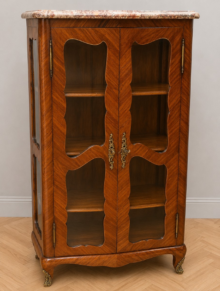 Louis XV Period Inlaid Rosewood Display Case