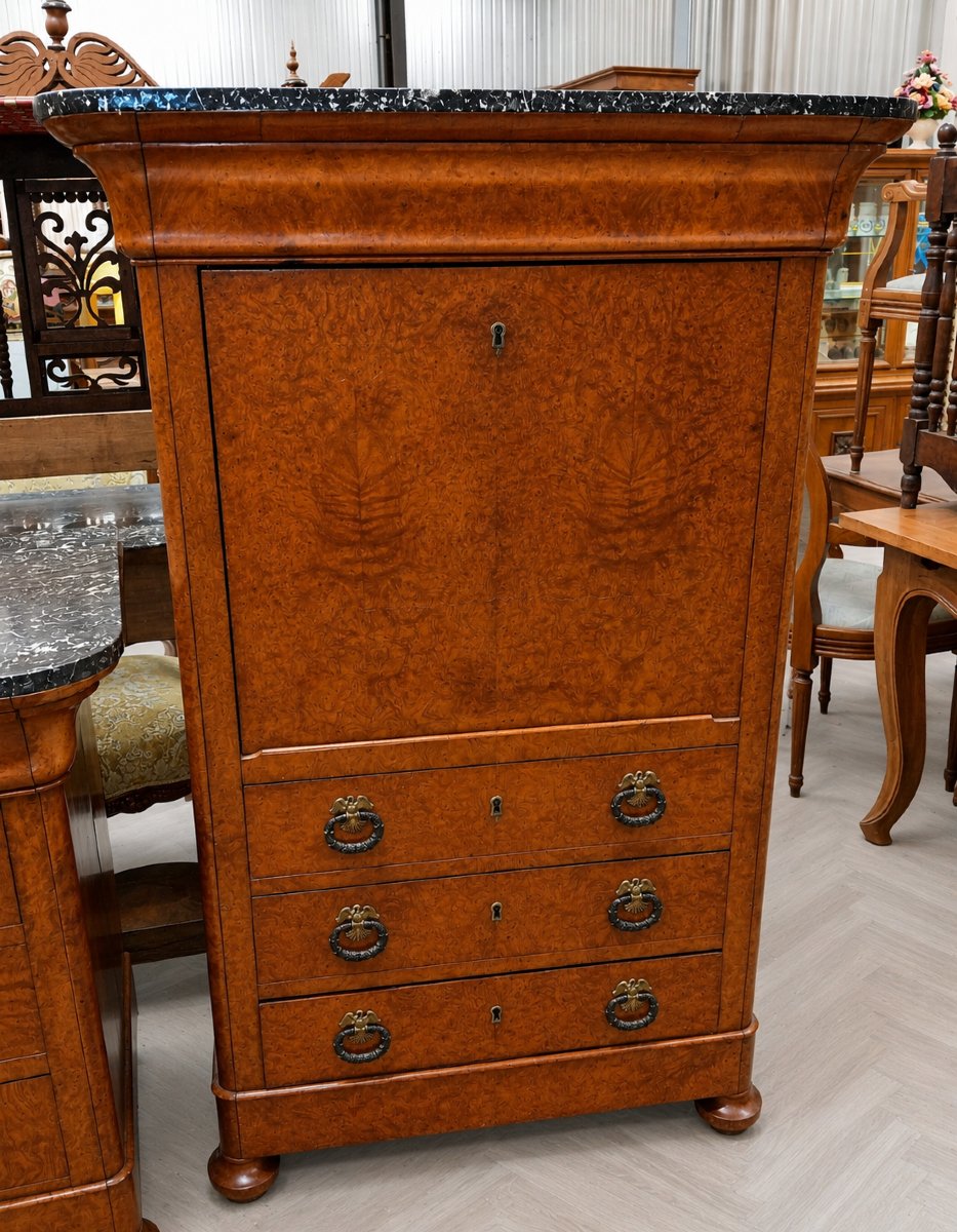 Ensemble de mobilier en pendant époque Charles X en érable-photo-3