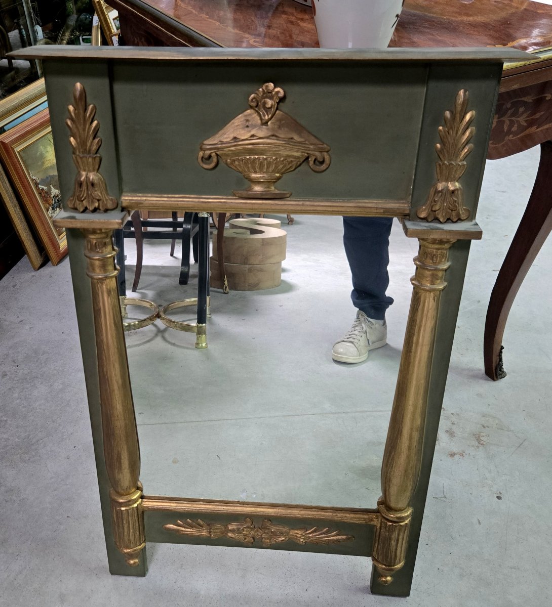 Miroir de style Empire en bois laqué et doré-photo-5