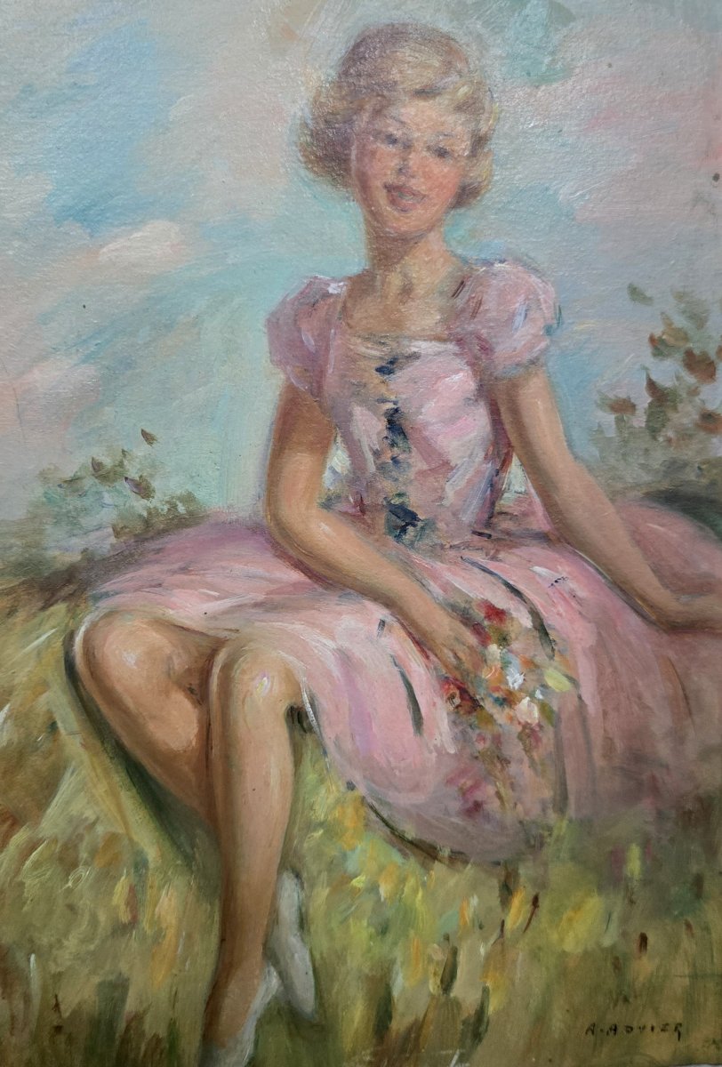 Oil On Panel Signed André Advier-photo-1