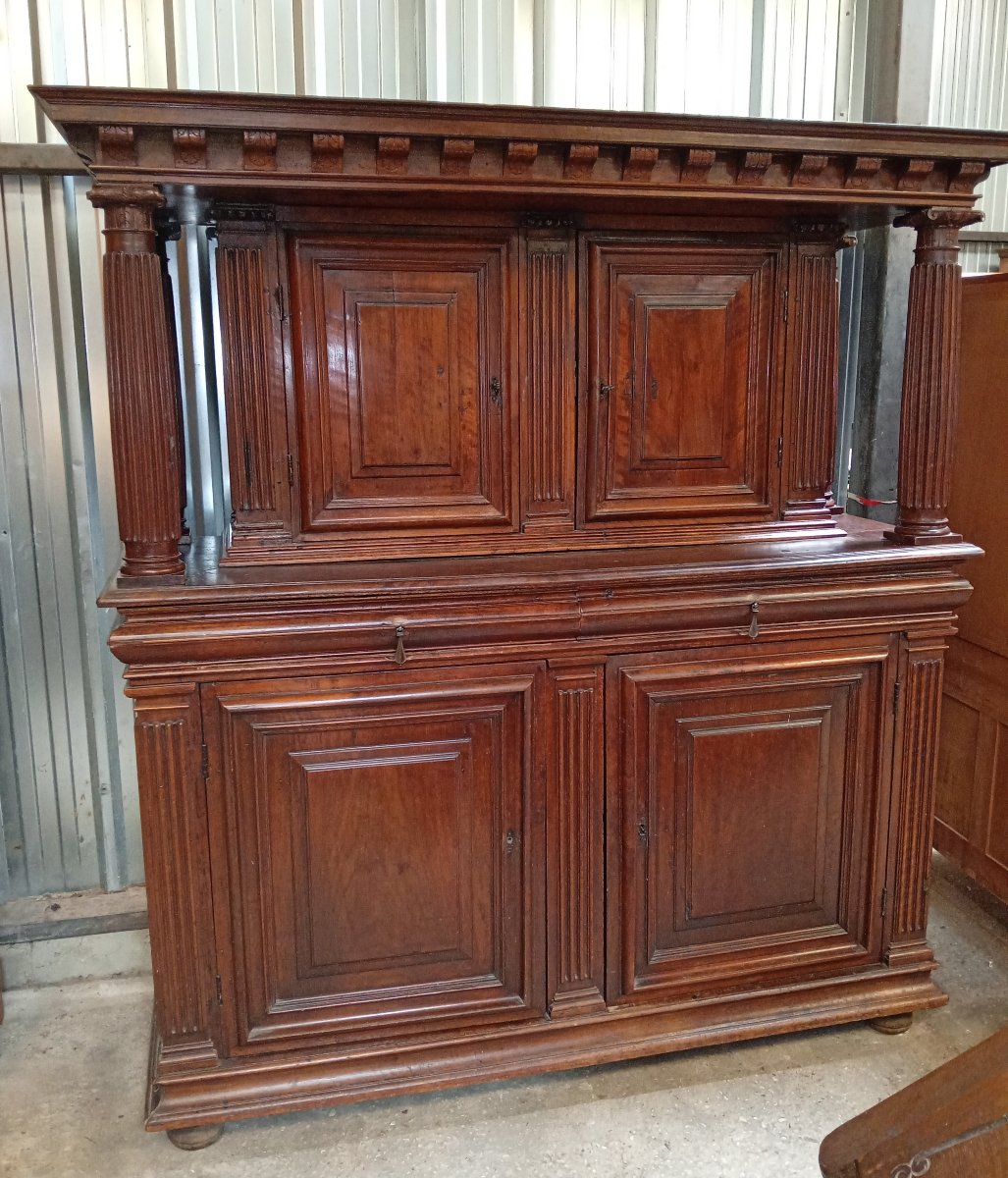 Important buffet deux corps cabinet de style Renaissance – XIXe siècle  -photo-1