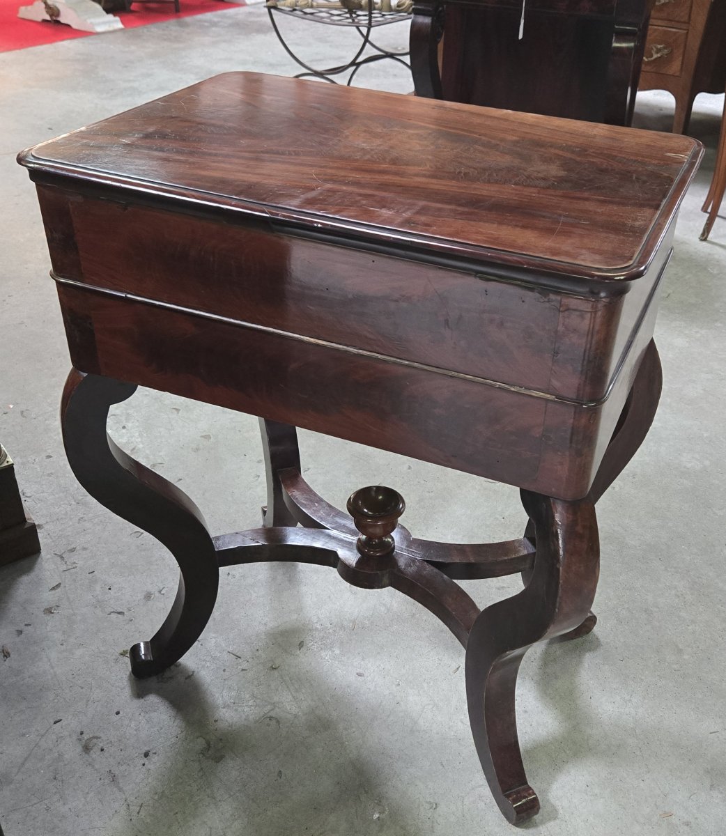 Charming Mahogany Dressing Table Or Dressing Table From The Charles X / Empire Period-photo-7