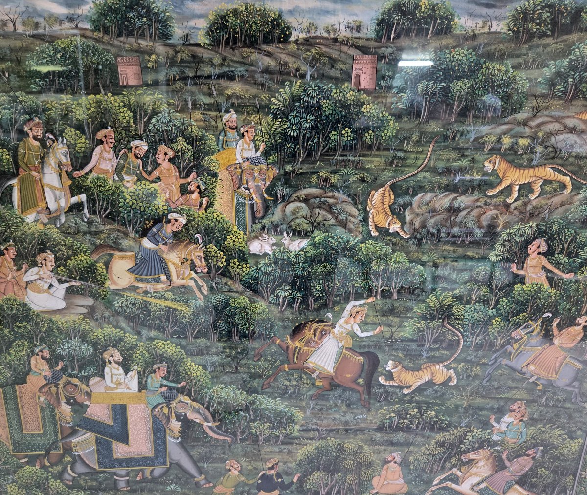 Large-scale Mughal Or Persian Silk Painting-photo-5