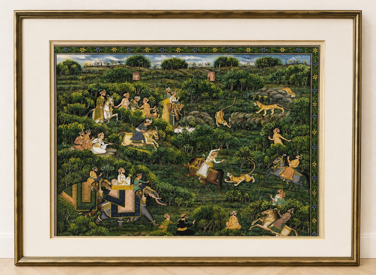 Large-scale Mughal Or Persian Silk Painting