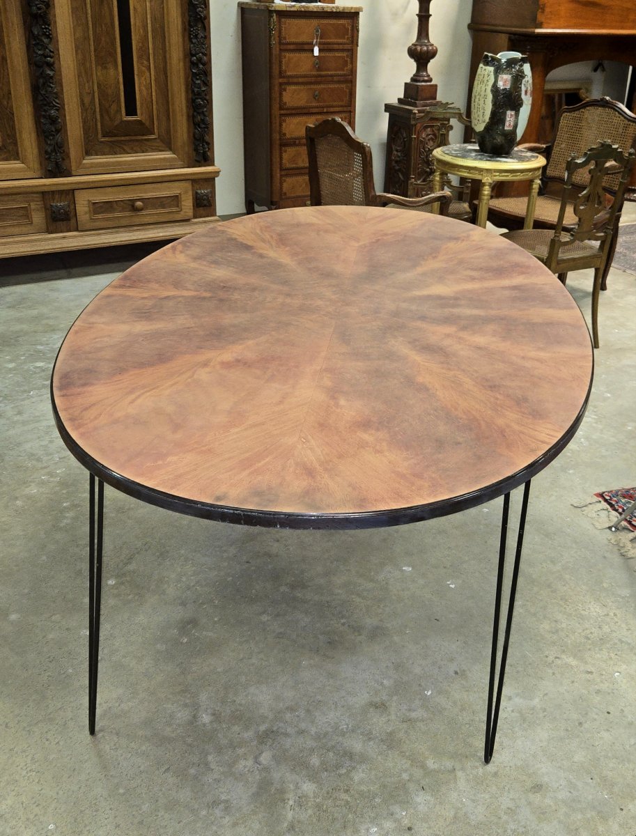 Grande table de salle à manger ovale – Design de Jacobsen XXe siècle  -photo-3