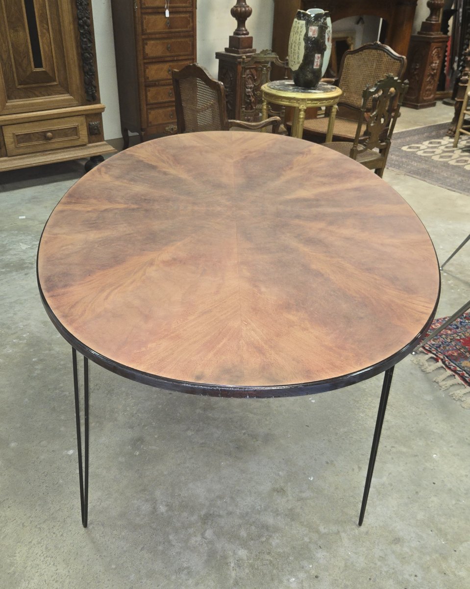 Grande table de salle à manger ovale – Design de Jacobsen XXe siècle  -photo-4
