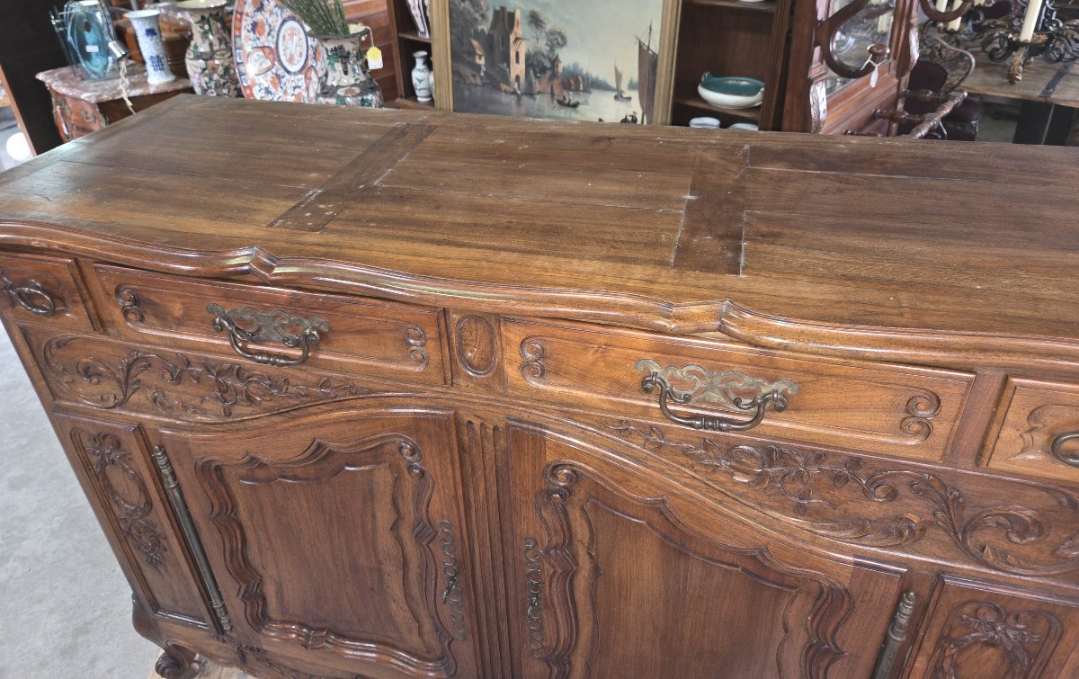 Large Louis XV Provencal Carved Walnut Sideboard-photo-2
