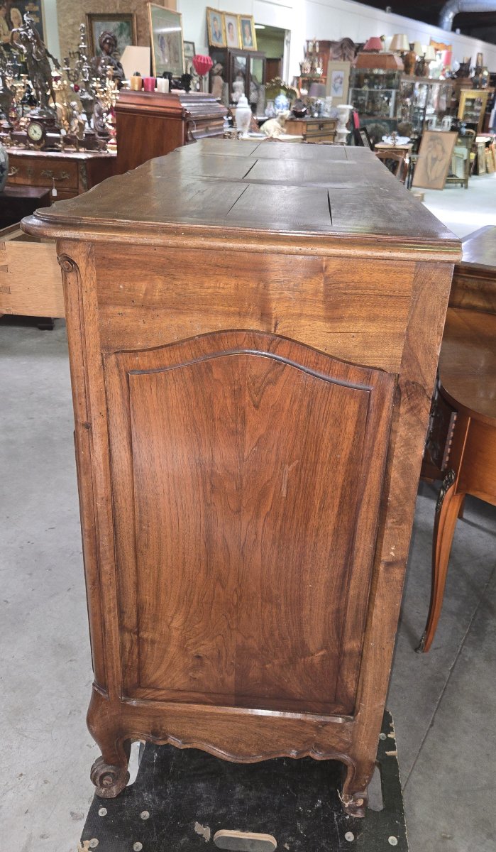 Large Louis XV Provencal Carved Walnut Sideboard-photo-4