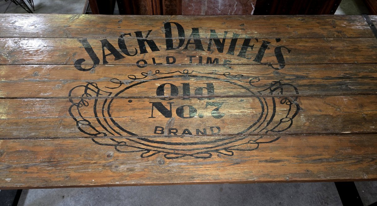 Industrial Dining Table In Recycled Wood-photo-4