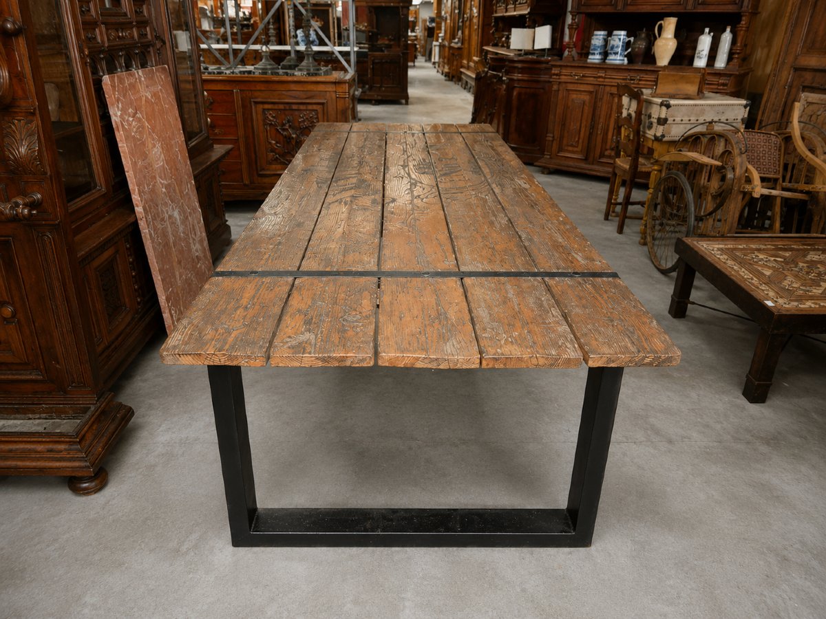 Industrial Dining Table In Recycled Wood