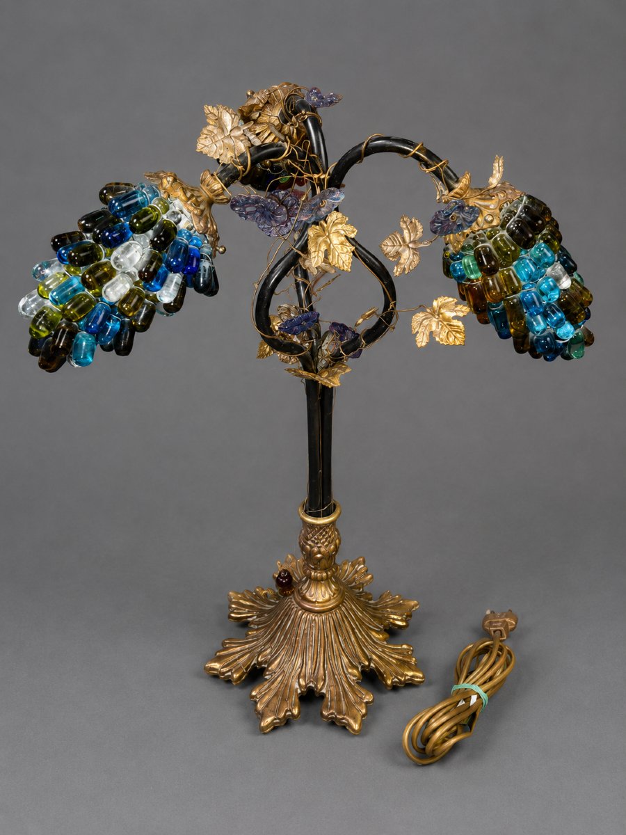 Lampe de table décorative en forme de grappes de raisin en verre coloré 