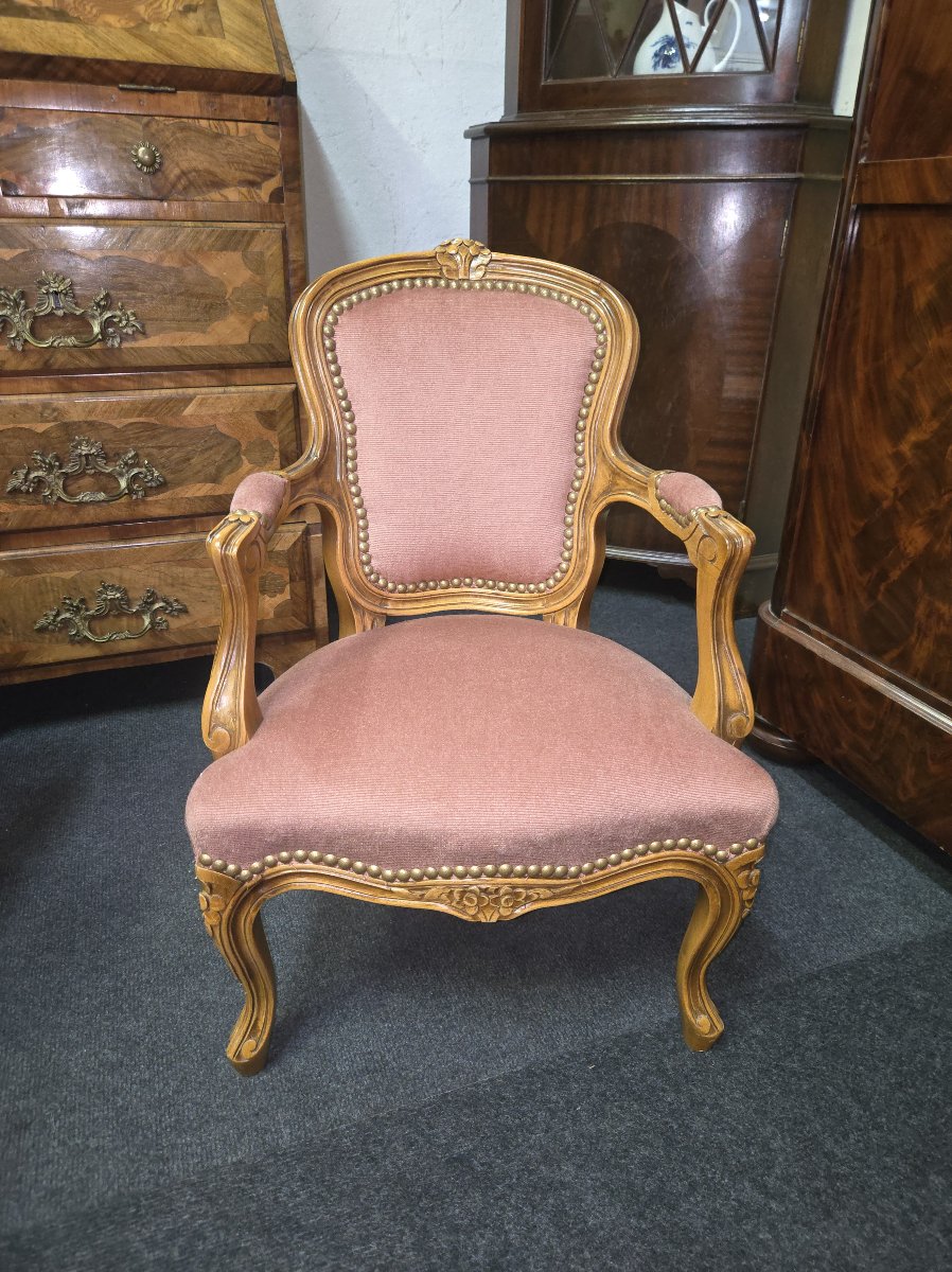 Fauteuil d’enfant de style Louis-Philippe en noyer -photo-3