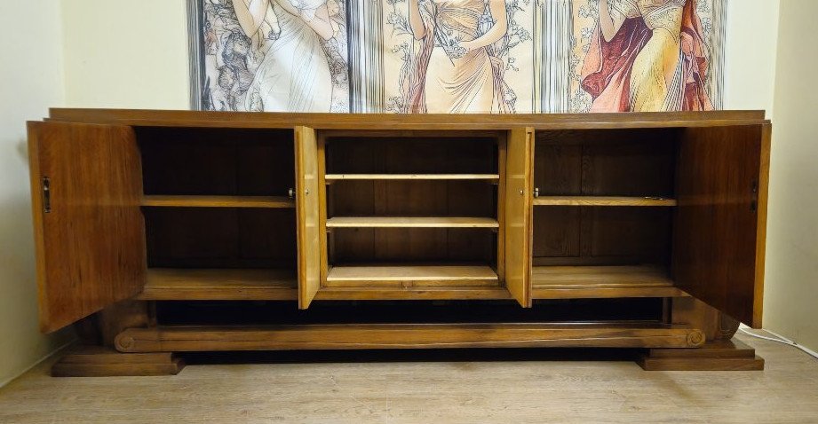 Importante enfilade époque Art Déco en noyer -photo-2