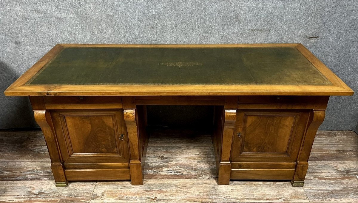 Important Mid-empire/restoration-style Walnut Desk, 19th Century -photo-2