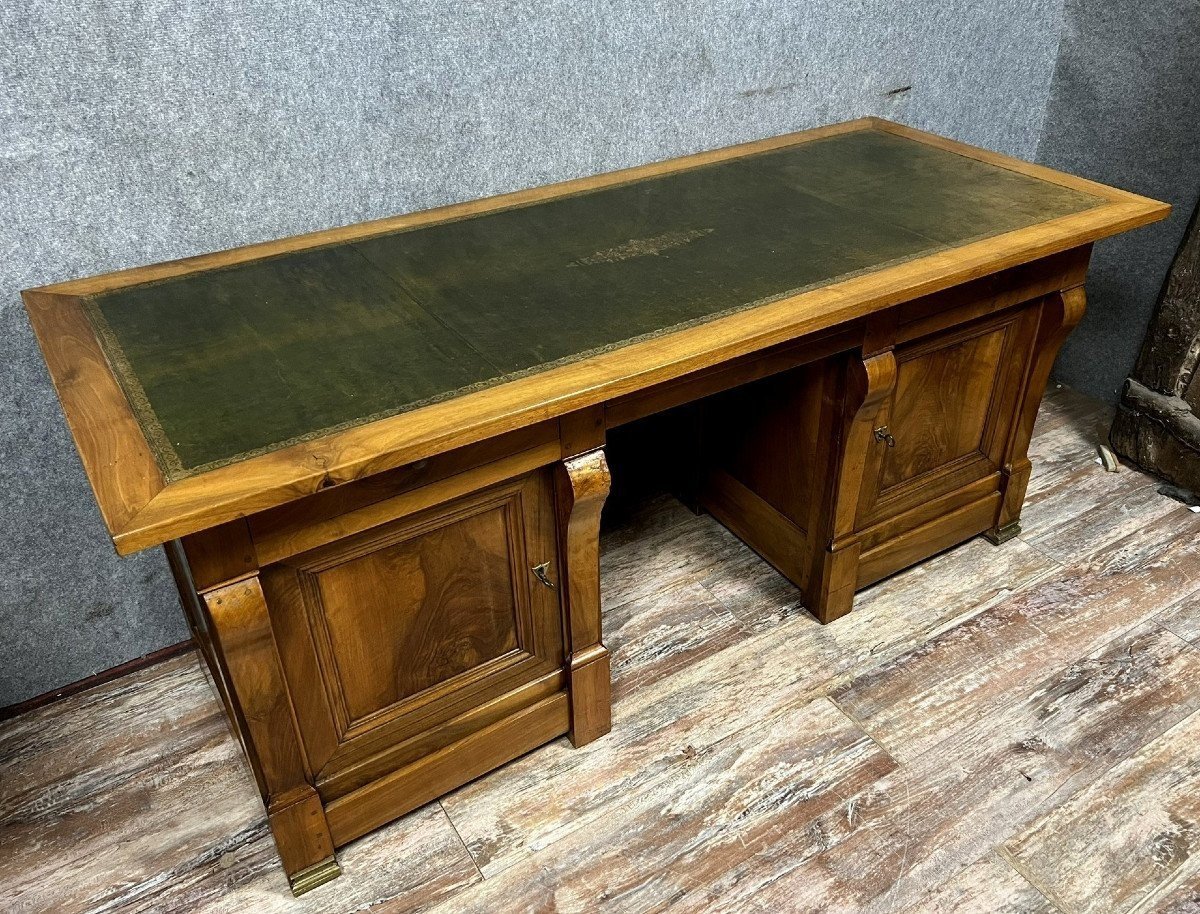 Important Mid-empire/restoration-style Walnut Desk, 19th Century -photo-4