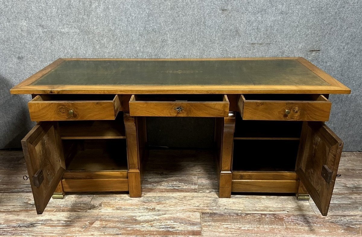 Important Mid-empire/restoration-style Walnut Desk, 19th Century -photo-3