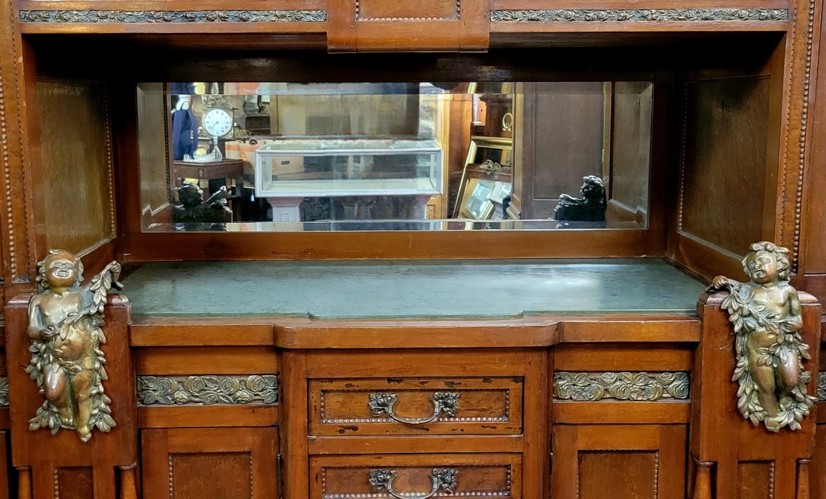 Important Art Nouveau Display Cabinet With Putti, Circa 1900 -photo-3