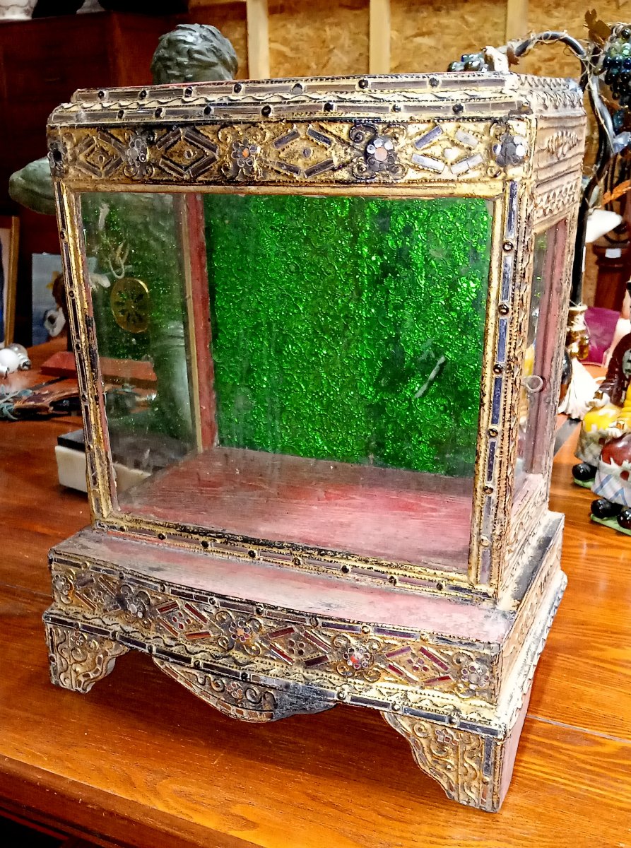 Asie XIXeme : Temple Birman en bois et métal doré-photo-4