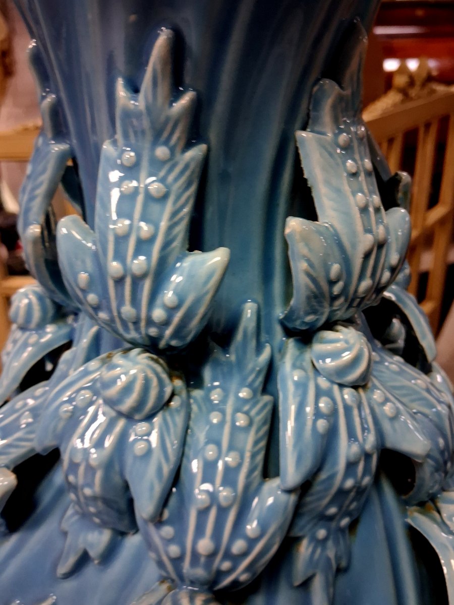 vase balustre en céramique de Manises émaillée-photo-3