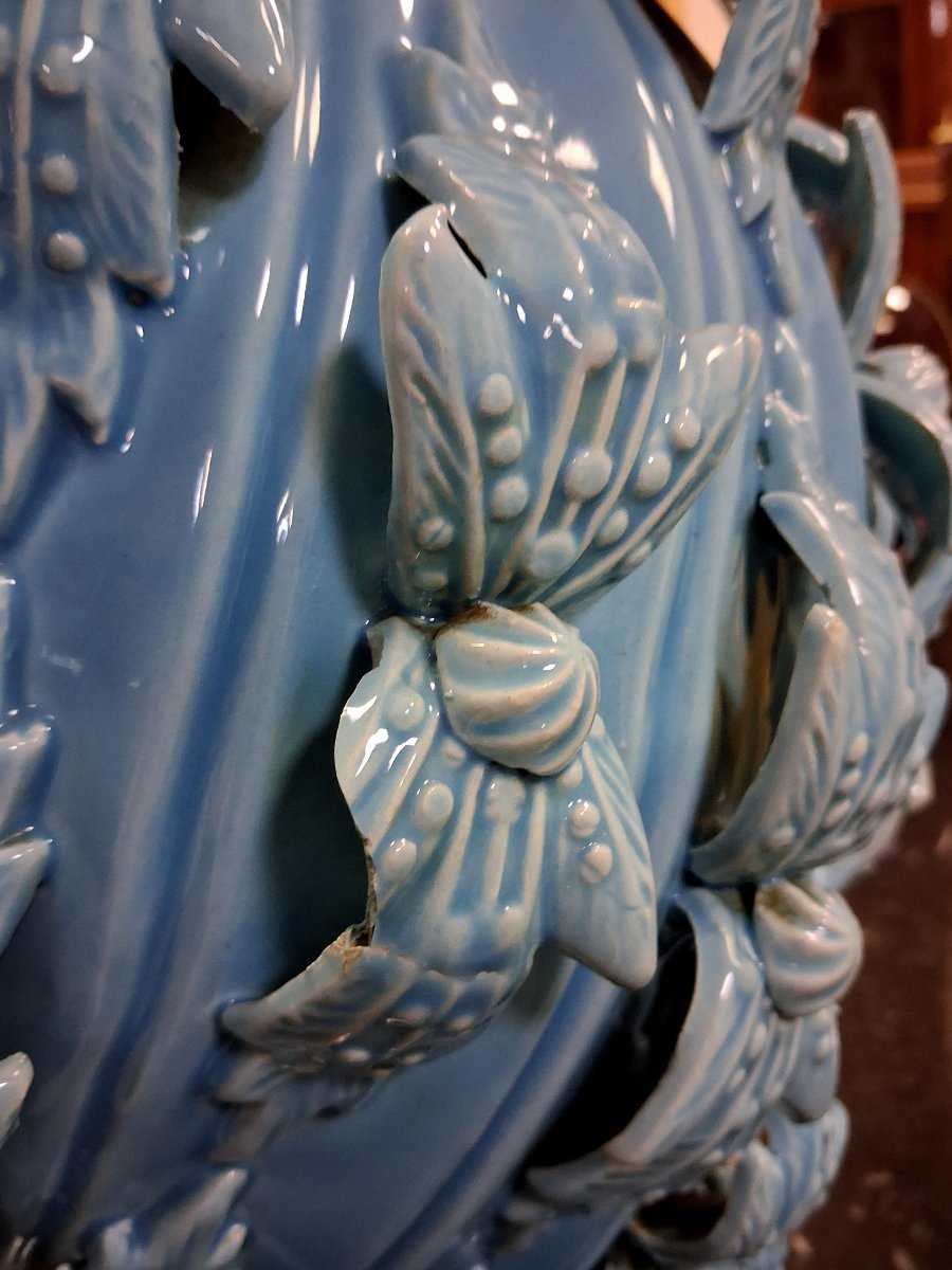 vase balustre en céramique de Manises émaillée-photo-4