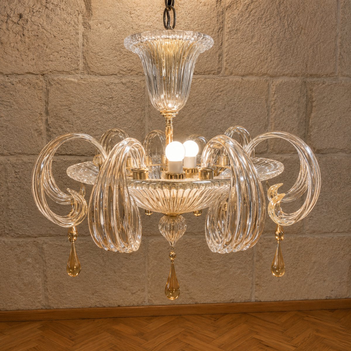 lustre Murano en verre soufflé