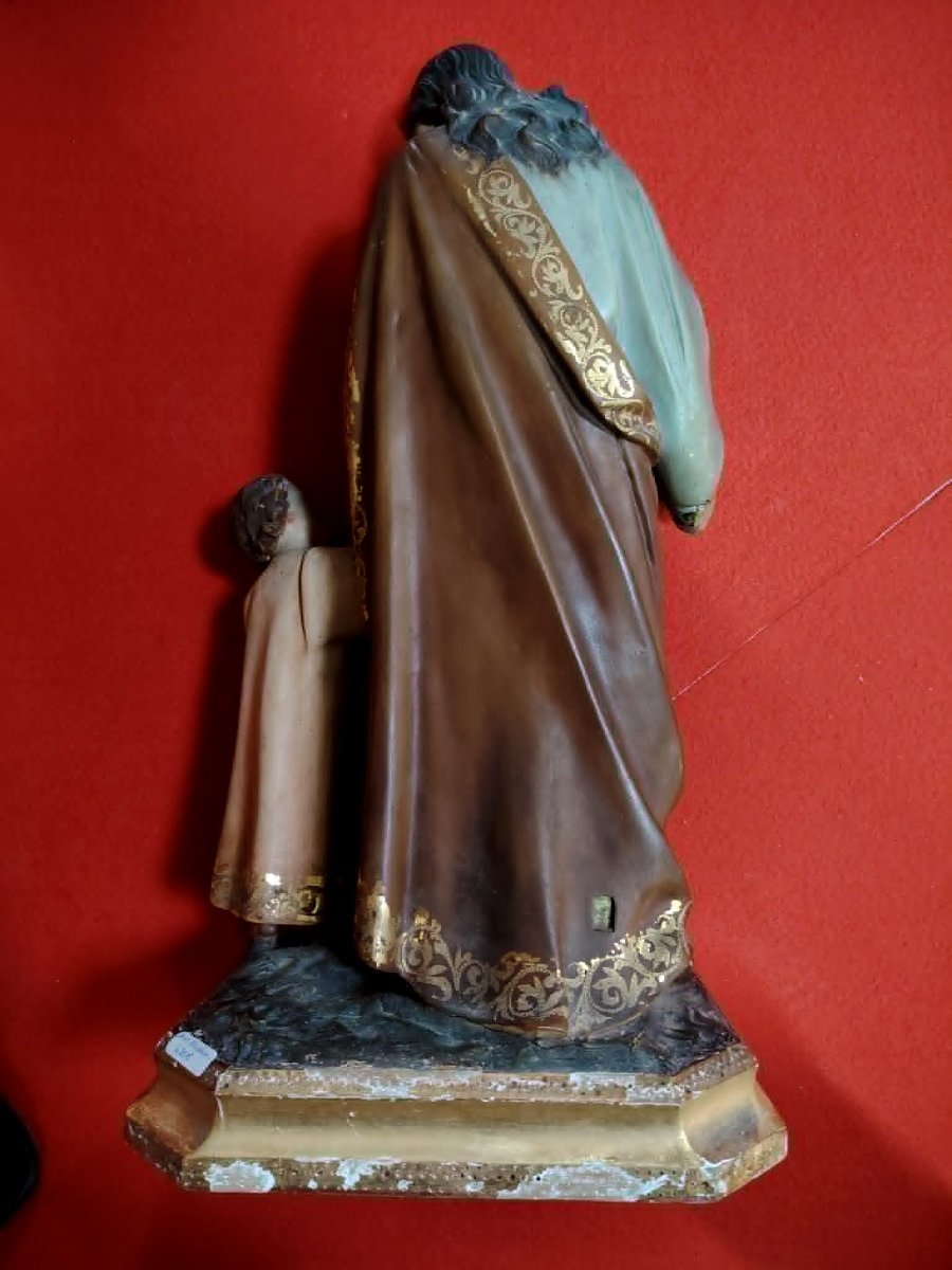 Saint Joseph And The Baby Jesus – Large Religious Terracotta Statue-photo-4