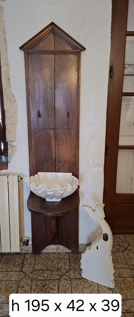 Emile Tessier: Wall-mounted Earthenware Fountain – 20th Century -photo-4