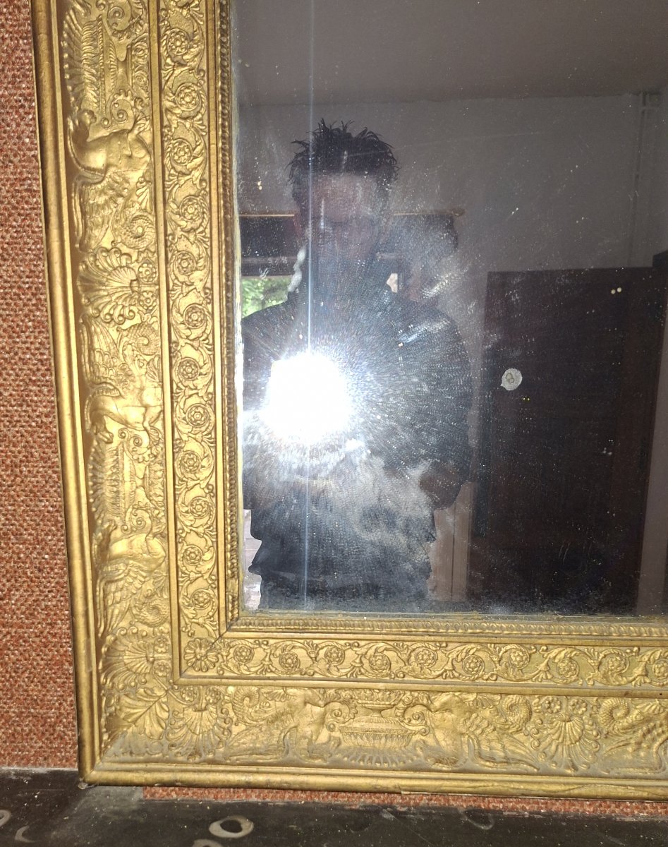 Large Empire-style Mantel Mirror—restored, Circa 1820–1840-photo-3