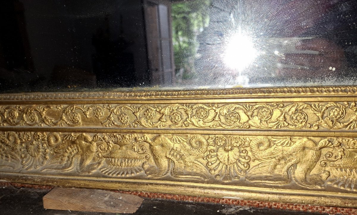 Large Empire-style Mantel Mirror—restored, Circa 1820–1840-photo-3