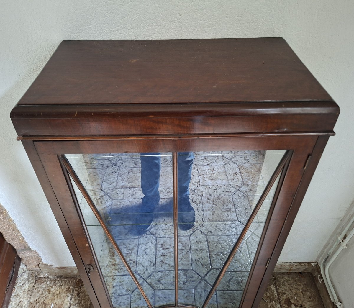 Vitrine De Présentation En Acajou, Style Anglais, Pieds Griffes Et Boules-photo-3