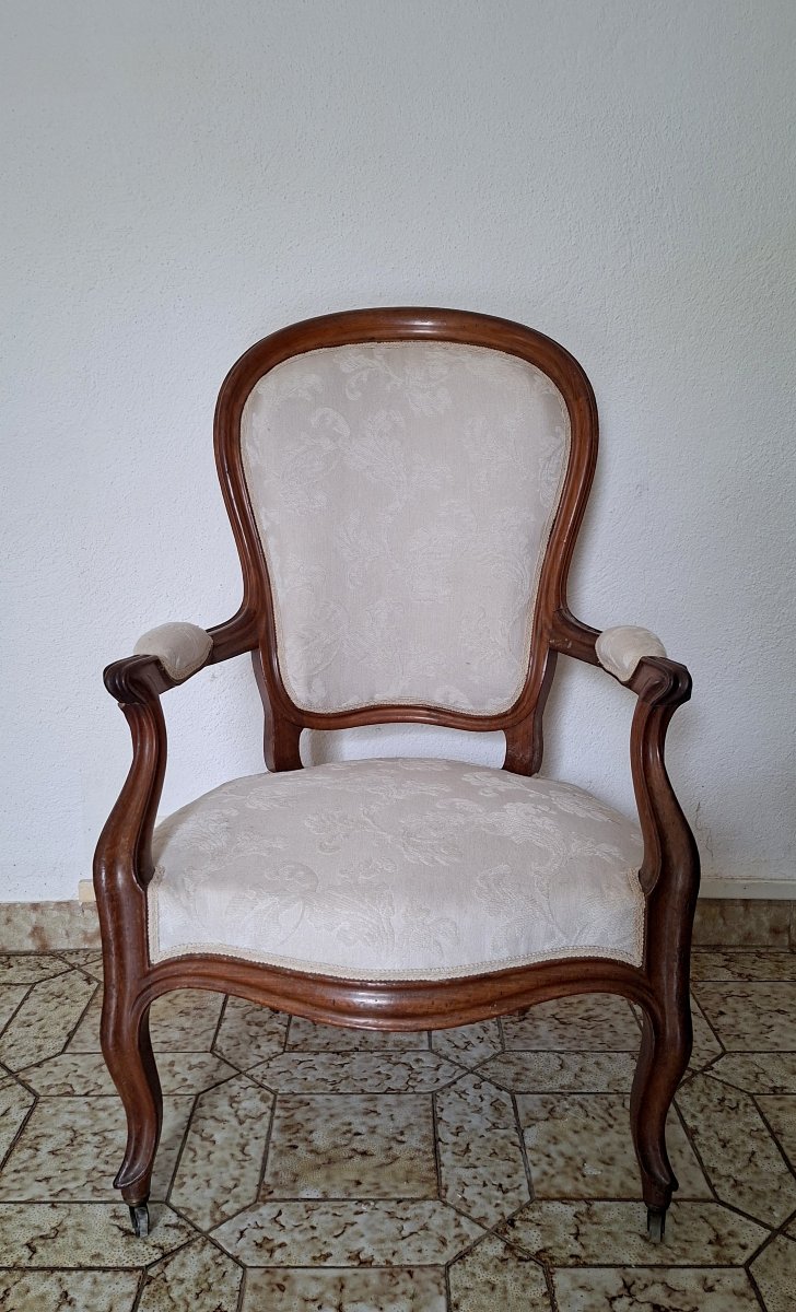 Louis-philippe Cabriolet Armchair In Mahogany – 19th Century-photo-2