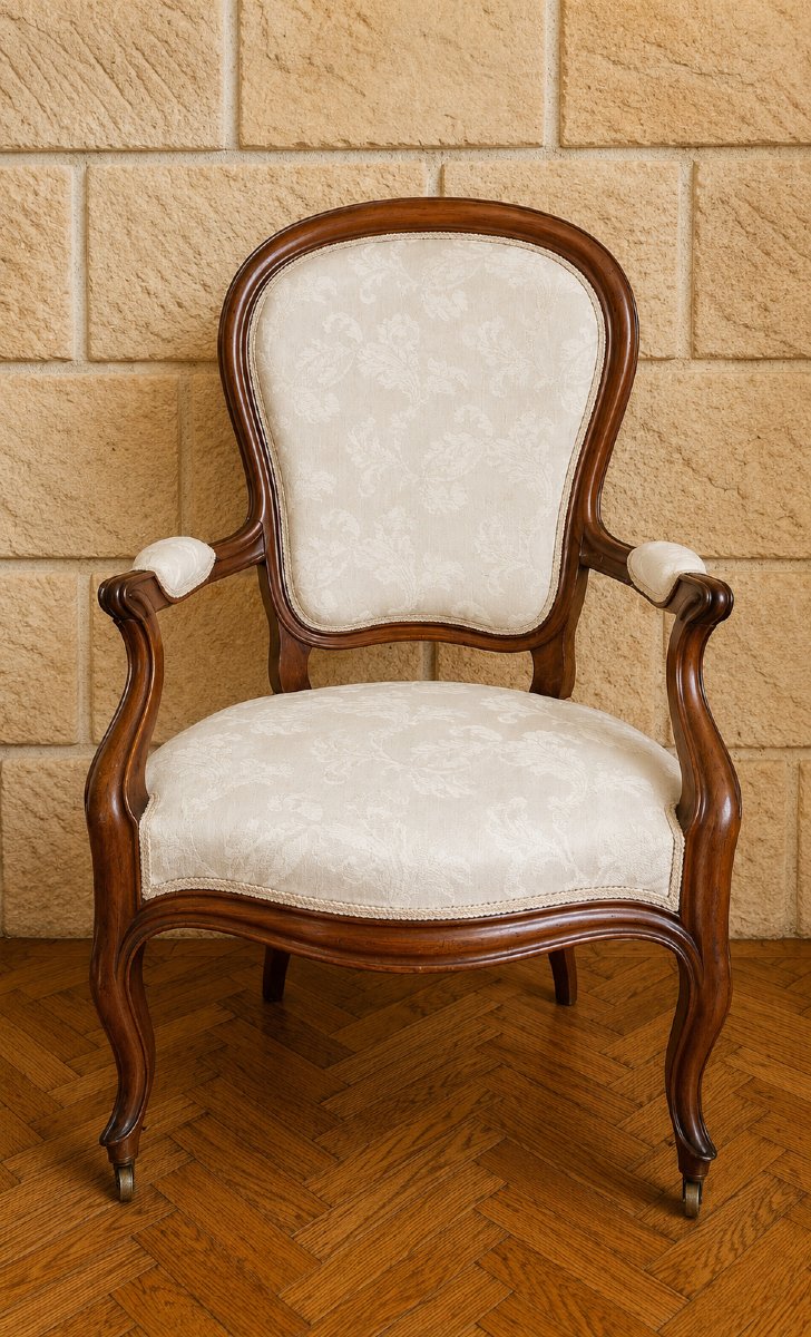 Louis-philippe Cabriolet Armchair In Mahogany – 19th Century
