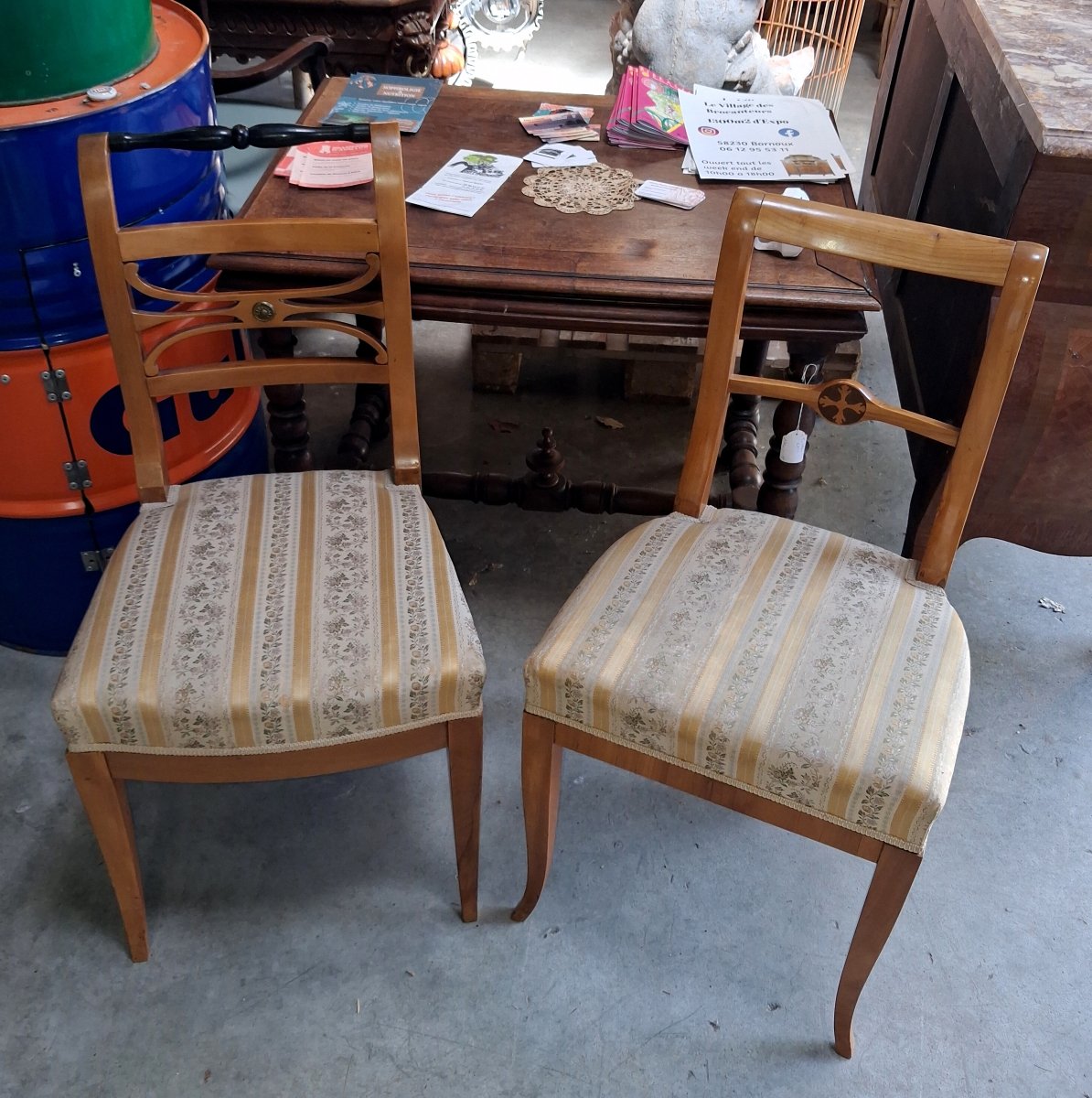 Paire de chaises Biedermeier en bois blond Époque Biedermeier-photo-3