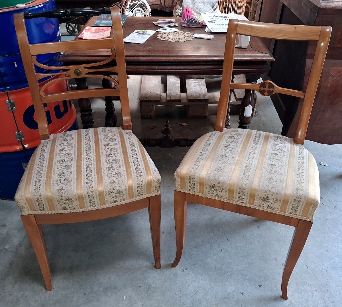 Paire de chaises Biedermeier en bois blond Époque Biedermeier-photo-4