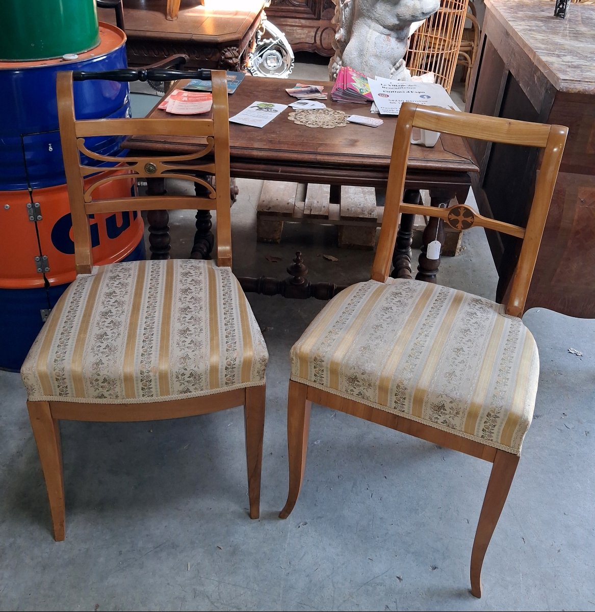 Paire de chaises Biedermeier en bois blond Époque Biedermeier-photo-2