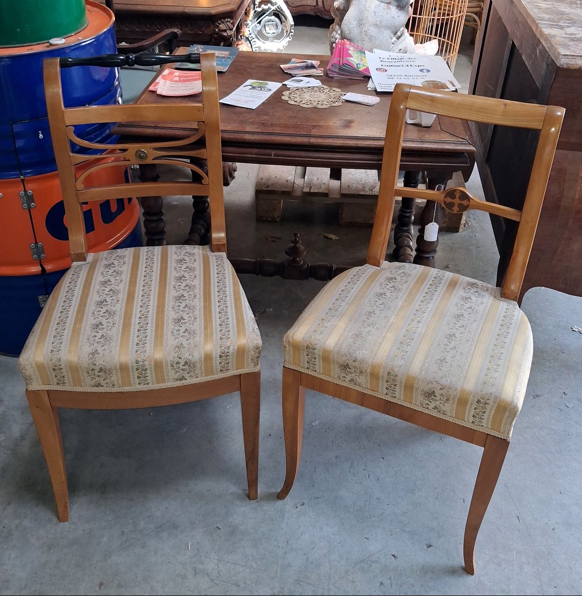 Paire de chaises Biedermeier en bois blond Époque Biedermeier-photo-3