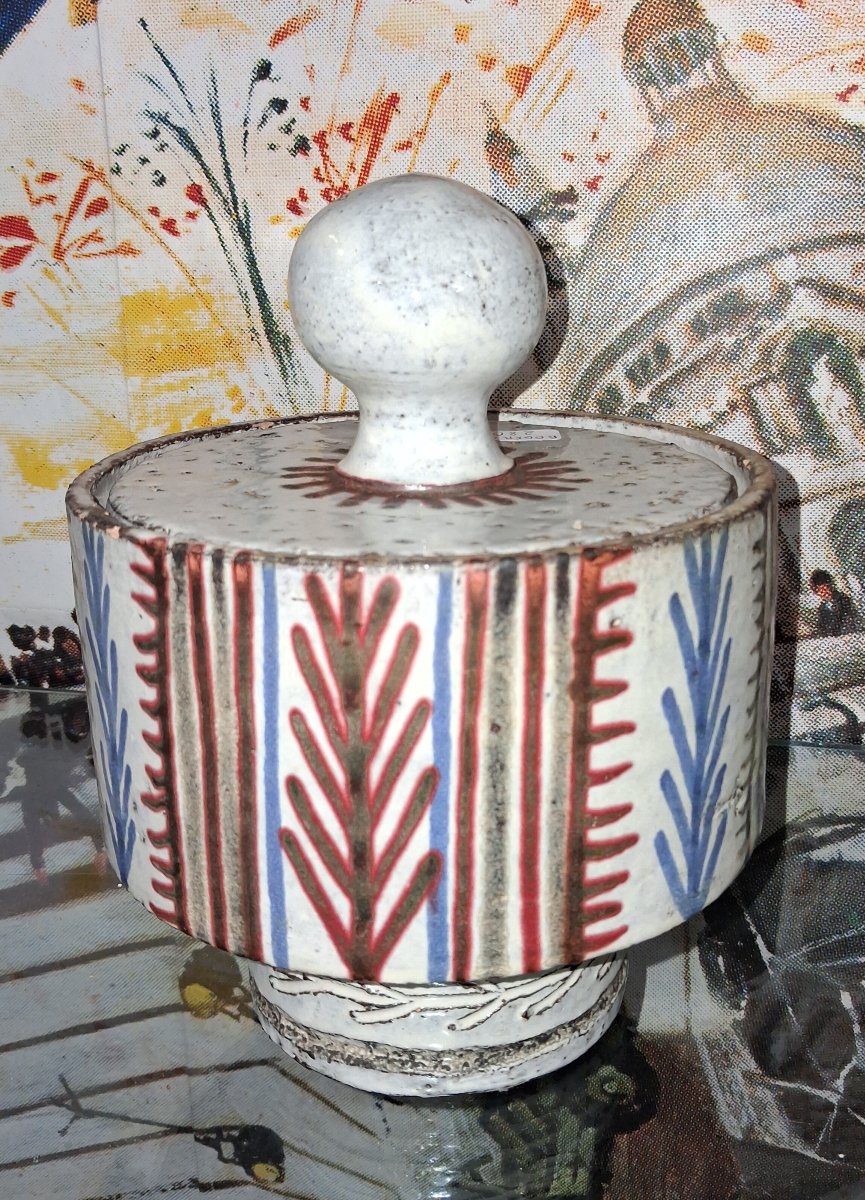Boîte couverte en céramique de l'Atelier Le Mûrier – Années 1950/1960 -photo-3