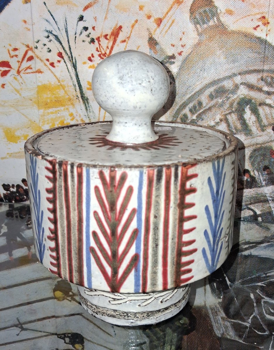 Boîte couverte en céramique de l'Atelier Le Mûrier – Années 1950/1960 -photo-4