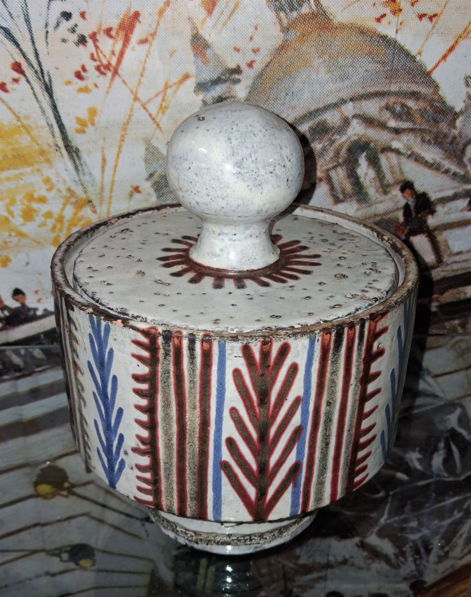 Boîte couverte en céramique de l'Atelier Le Mûrier – Années 1950/1960 -photo-2